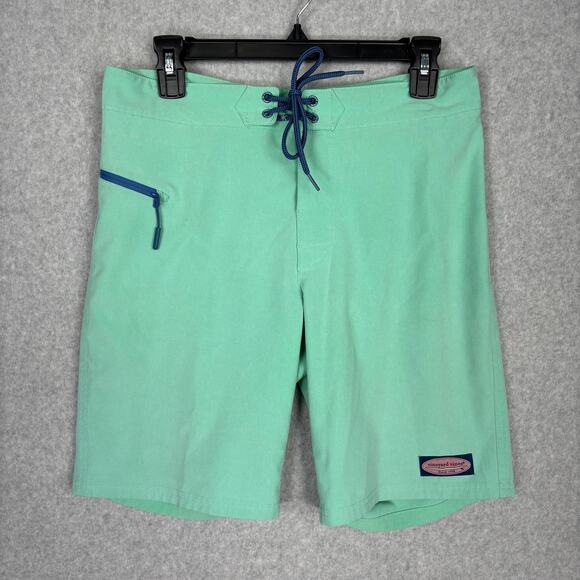 Vineyard Vines Swim Trunk Men Size 28 Green Board Shorts Unlined Seafoam Mint 9" - Picture 1 of 8